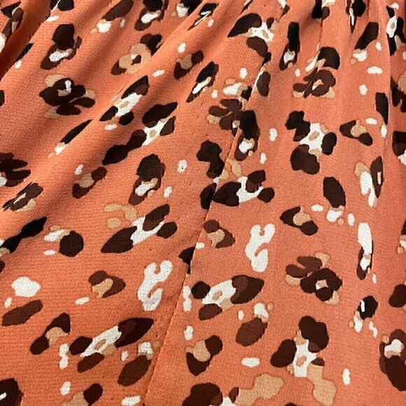 SIENNA SKY Rose Pink Navy ish Cheetah Leopard Animal On / Off the Shoulder Dress - Picture 13 of 15